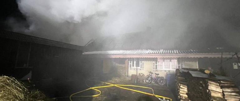 У Хустському районі вогнеборці ліквідували пожежу, яка охопила два обійстя
