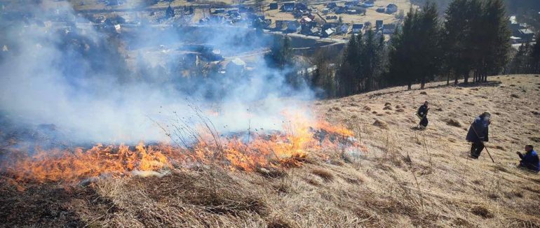На Закарпатті у високогір’ї поблизу селища Ясіня спалахнула масштабна пожежа – 10 га