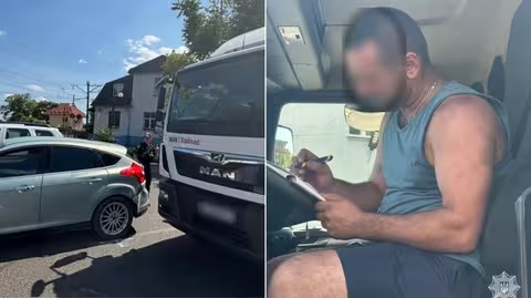 В Ужгороді водій вантажівки «під кайфом» став учасником ДТП
