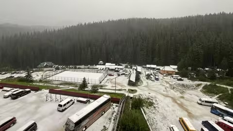 У Карпатах випав перший сніг, гори засипає градом з дощем