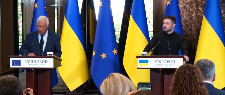 Президент України Володимир Зеленський провів робочу зустріч з Президентом Європейської Ради Антоніу Коштою на Закарпатті
