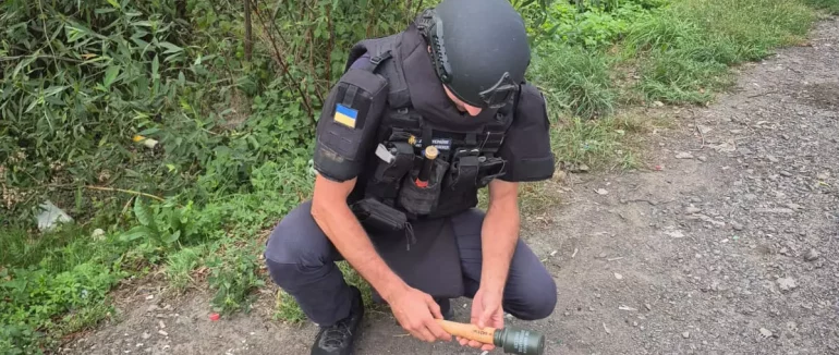 На Закарпатті піротехніки знешкодили ручну гранату М-24 Другої світової війни