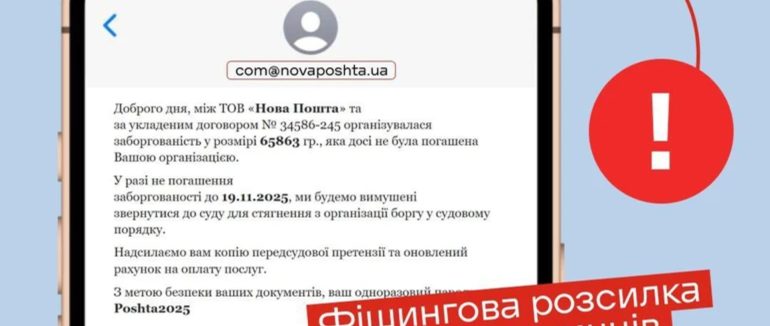 Обережно, шахраї розсилають фейкові листи від “Нової пошти”