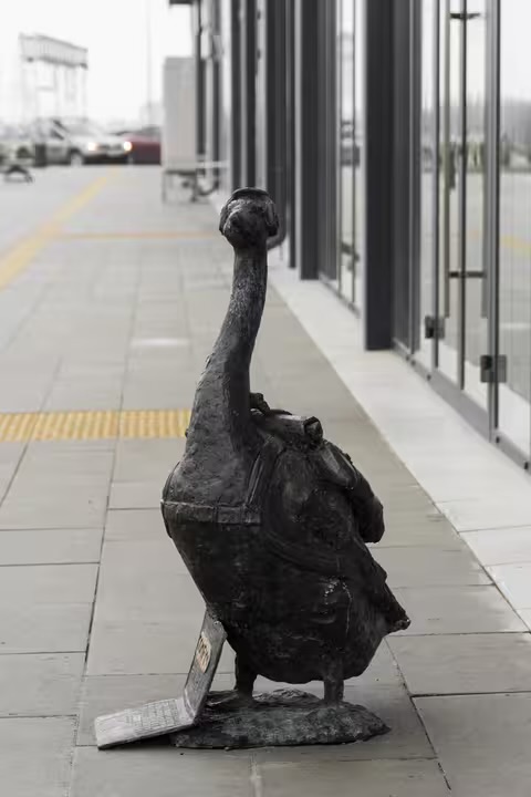 У Мукачеві встановили четвертого бронзового гусака