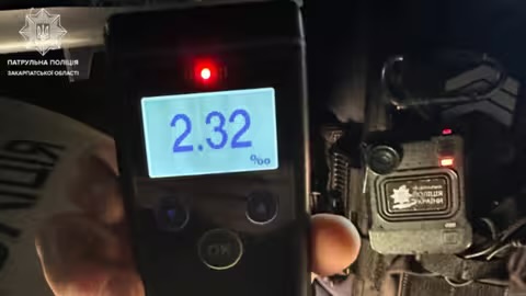 В Ужгороді патрульні зупинили водія з понад двома проміле алкоголю