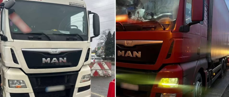 Понад 100 порушень режиму праці: на Закарпатті зупинили вантажівки MAN одного перевізника