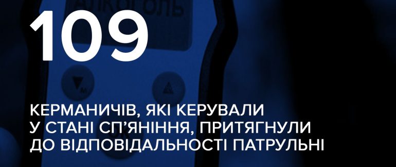 Від початку року патрульна поліція Закарпаття притягнули до відповідальності за нетверезе керування 109 водіїв