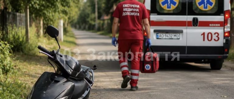На Хустщині 13-річний хлопець впав зі скутера й потрапив до лікарні