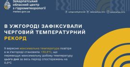 Спекотний вересень: в Ужгороді зафіксували новий температурний рекорд