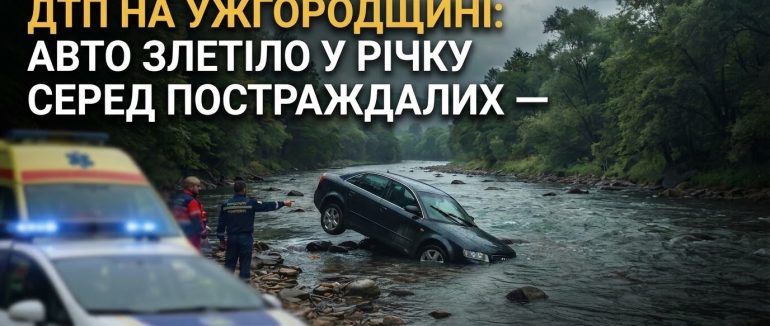 На Ужгородщині авто злетіло у річку: серед постраждалих — 8-річний хлопчик