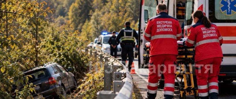 На Ужгородщині автомобіль злетів в обрив: постраждали троє дітей