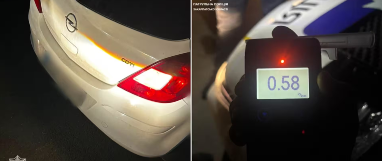 В Ужгороді вночі зупинили нетверезу водійку Opel